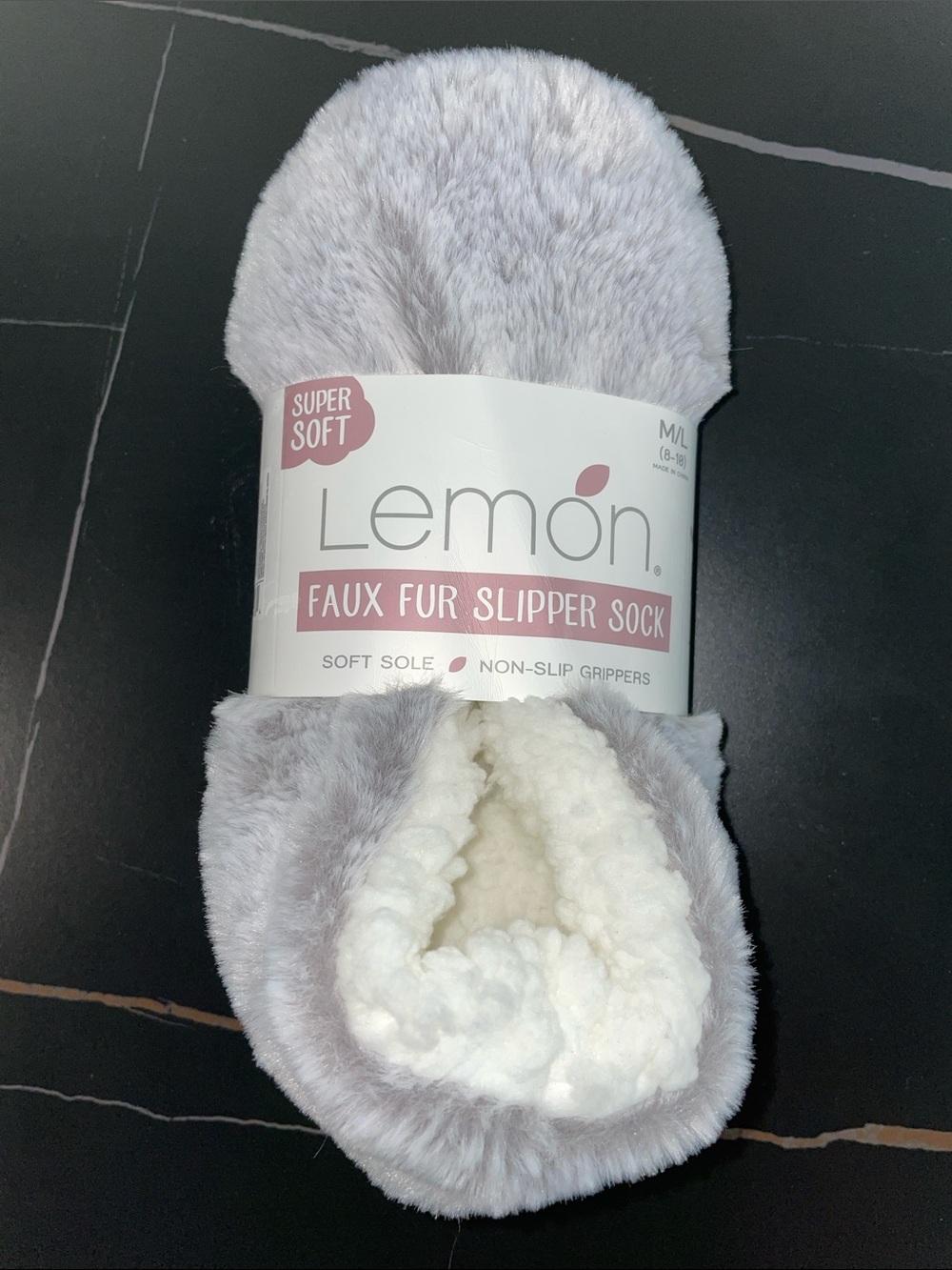 LEMON FAUX FUR SLIPPERS FTL-07-248